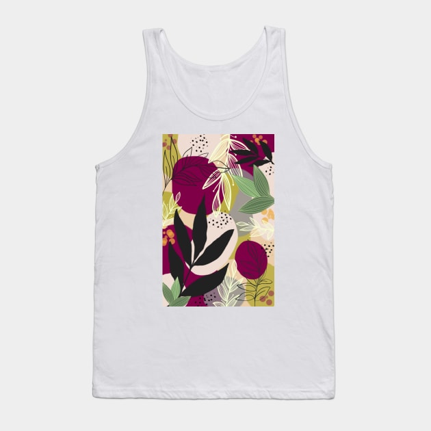 Modern Abstract leaves Tank Top by SanMade